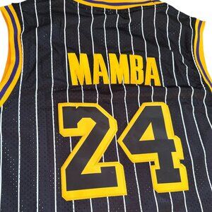 Retro Drip BLACK MAMBA #24 Kobe Bryant Los Angeles Homage Basketball Jersey sz L